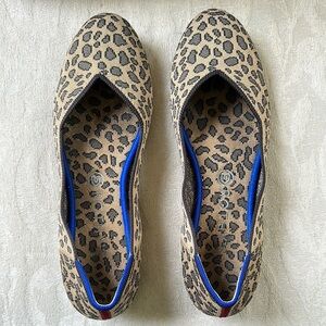 Rothy's Animal Print Flats with Blue Accent